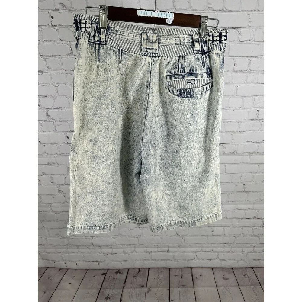 VTG Saturdays Season D Acid Wash Jean Denim Shorts 80’s Retro Men’s L (31x11)